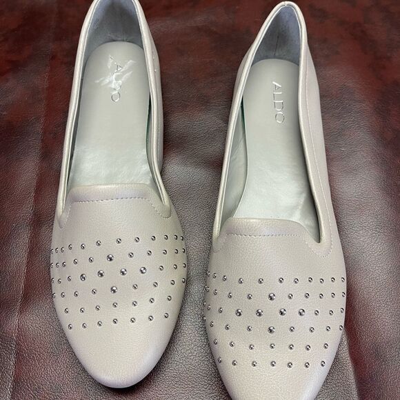 Aldo gray loafers flats with silver studs, size 11 - Picture 5 of 11